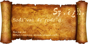 Szávai Árpád névjegykártya